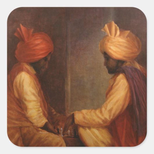 Chess Game Vierkante Sticker (Voorkant)