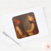 Chess Game Vierkante Sticker (Envelop)