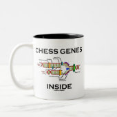 Chess Genes Inside DNA Replication Humor Tweekleurige Koffiemok (Links)