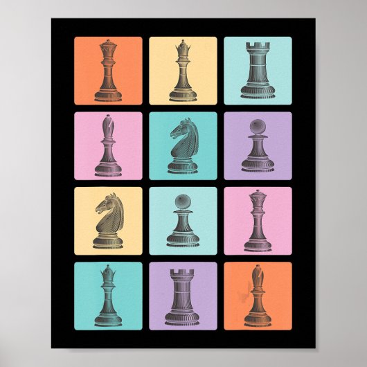 Chess Gift | I Really Love The Chess Pieces Poster (Voorkant)