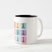 Chess Gift | Ik hou echt van de schaakstukken Tweekleurige Koffiemok (Voorkant rechts)