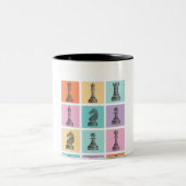 Chess Gift | Ik hou echt van de schaakstukken Tweekleurige Koffiemok (Center)