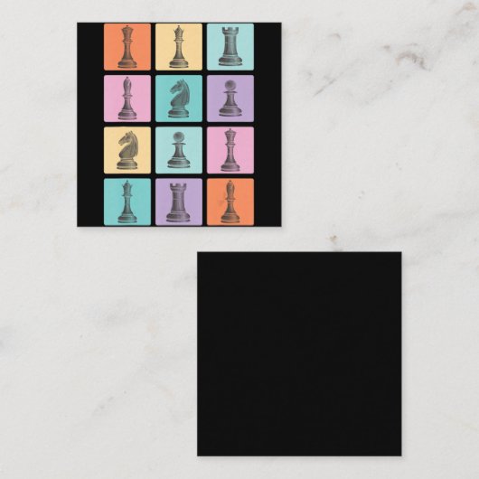 Chess Gift | Ik hou echt van de schaakstukken Vierkante Visitekaartje (Voorkant / Achterkant)