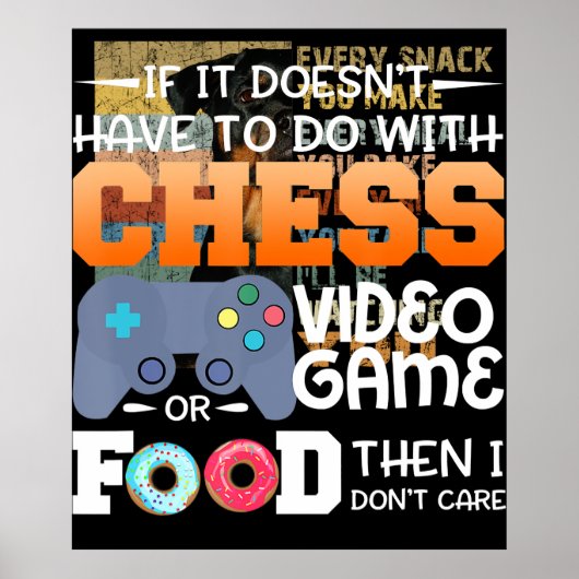 Chess Gift | Kaas-videospel of voedselontwerp Poster (Voorkant)