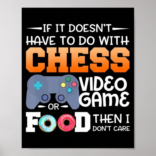 Chess Gift | Kaas-videospel of voedselontwerp Poster (Voorkant)