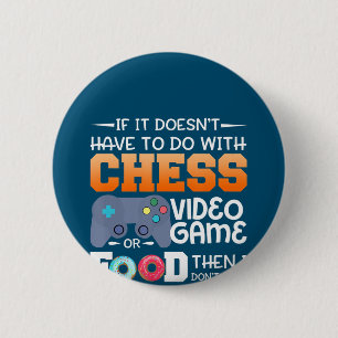 Chess Gift   Kaas-videospel of voedselontwerp Ronde Button 5,7 Cm
