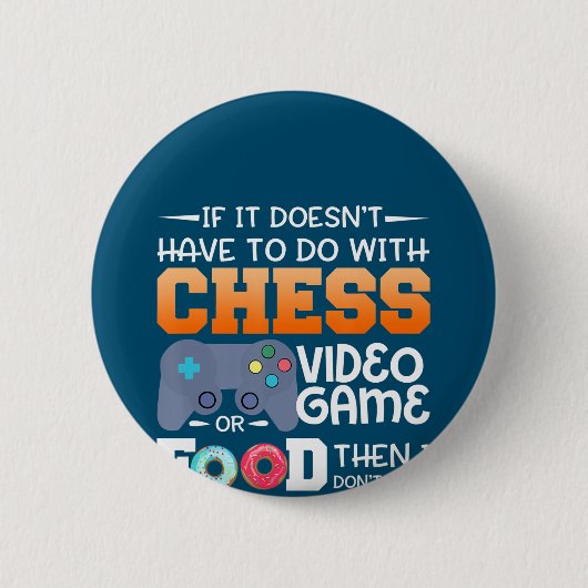 Chess Gift | Kaas-videospel of voedselontwerp Ronde Button 5,7 Cm (Voorkant)