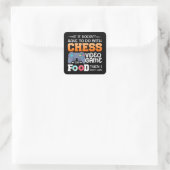 Chess Gift | Kaas-videospel of voedselontwerp Vierkante Sticker (Tas)