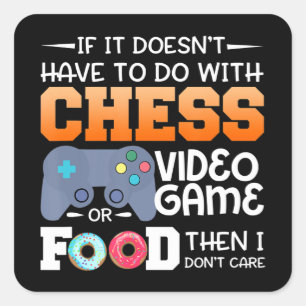 Chess Gift   Kaas-videospel of voedselontwerp Vierkante Sticker