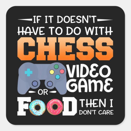 Chess Gift | Kaas-videospel of voedselontwerp Vierkante Sticker (Voorkant)