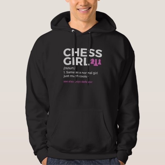 Chess Girl Definition Boys Defeater Chess Player Hoodie (Voorkant)