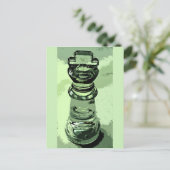 Chess, Glass King, Green Background, afgebeeld Briefkaart (Staand voorkant)