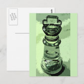 Chess, Glass King, Green Background, afgebeeld Briefkaart (Voorkant / Achterkant)