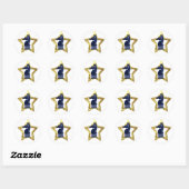 Chess Gold Star Rook Ronde Sticker (Vel)