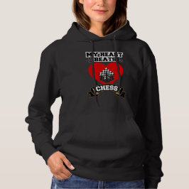 Chess Heart Pieces Strategiespel Liefde Passie Hoodie