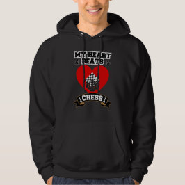 Chess Heart Pieces Strategiespel Liefde Passie Hoodie