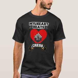 Chess Heart Pieces Strategiespel Liefde Passie T-shirt