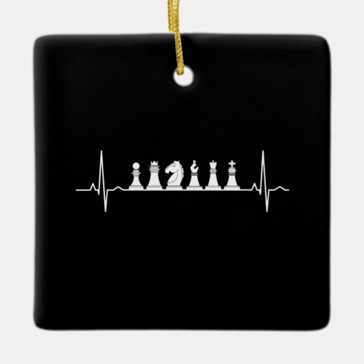 Chess Heartbeat Chess Keramisch Ornament (Voorkant)