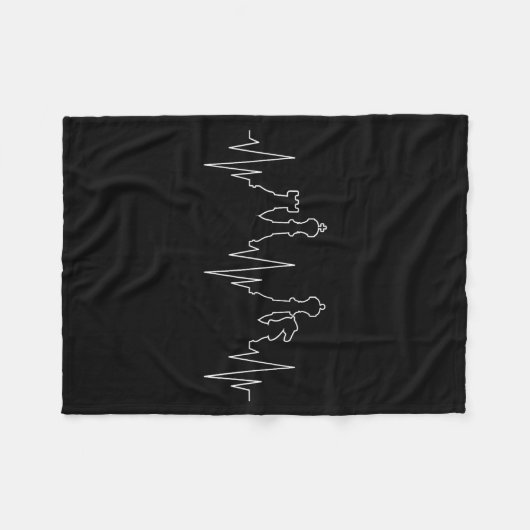 Chess Heartbeat Chess Master Chess Club  Fleece Deken (Voorkant (Horizontaal))