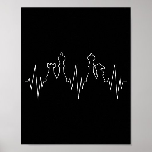 Chess Heartbeat Chess Master Chess Club Poster (Voorkant)