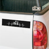 Chess Heartbeat Chess Piecks Bumpersticker (Op Truck)
