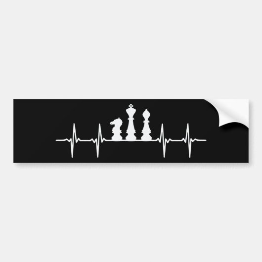 Chess Heartbeat Chess Piecks Bumpersticker (Voorkant)