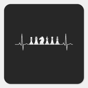 Chess Heartbeat Chess Vierkante Sticker
