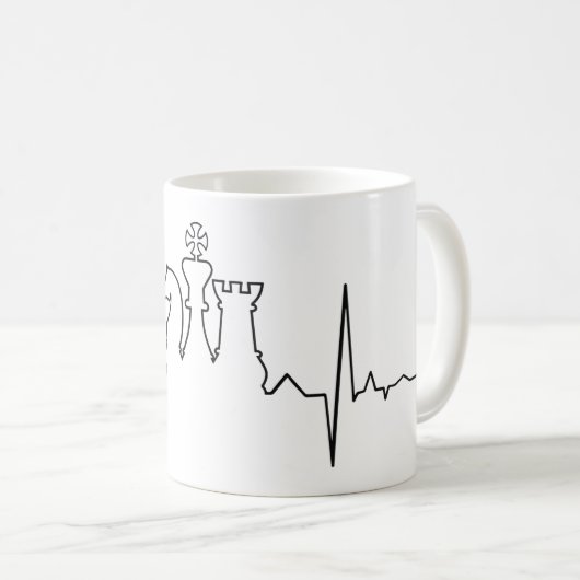 Chess Heartbeat Koffiemok (Voorkant rechts)