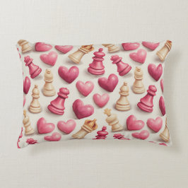 Chess & Hearts Valentines Pattern Accent Kussen