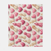 Chess & Hearts Valentines Pattern Fleece Deken (Voorkant)