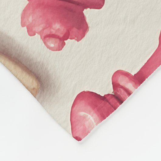 Chess & Hearts Valentines Pattern Fleece Deken (Hoek)