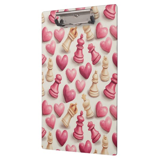 Chess & Hearts Valentines Pattern Klembord (Links)