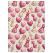 Chess & Hearts Valentines Pattern Klembord (Achterkant)