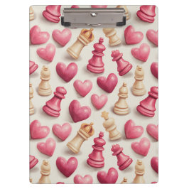 Chess & Hearts Valentines Pattern Klembord