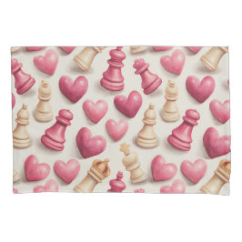 Chess & Hearts Valentines Pattern Kussensloop