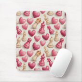 Chess & Hearts Valentines Pattern Muismat (Met muis)