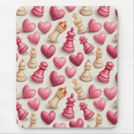 Chess & Hearts Valentines Pattern Muismat