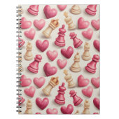 Chess & Hearts Valentines Pattern Notitieboek (Voorkant)