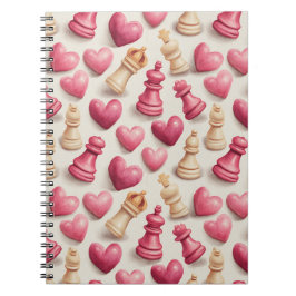Chess & Hearts Valentines Pattern Notitieboek