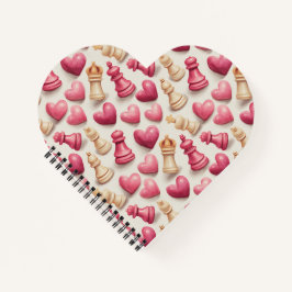 Chess & Hearts Valentines Pattern Notitieboek