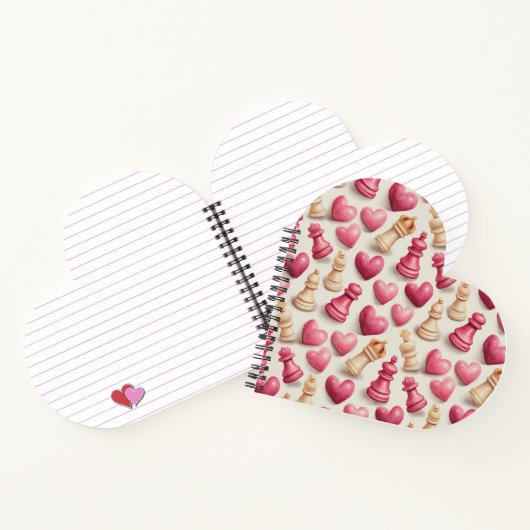 Chess & Hearts Valentines Pattern Notitieboek (Binnen)