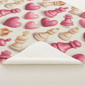 Chess & Hearts Valentines Pattern Sherpa Deken (3/4)