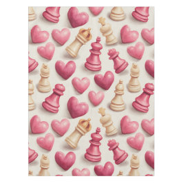 Chess & Hearts Valentines Pattern Tafelkleed