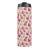 Chess & Hearts Valentines Pattern Thermosbeker (Voorkant)