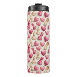 Chess & Hearts Valentines Pattern Thermosbeker