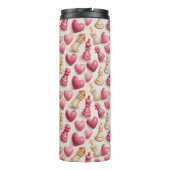 Chess & Hearts Valentines Pattern Thermosbeker (Achterkant)