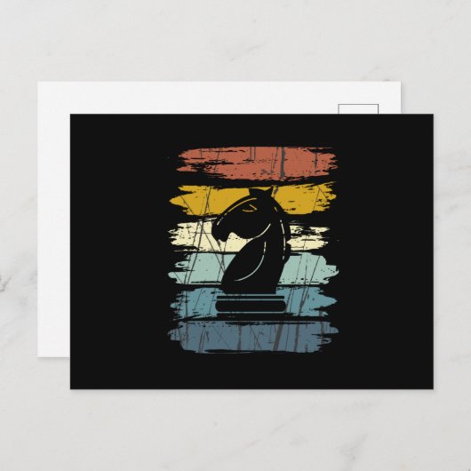 Chess Horse Retro Briefkaart (Voorkant / Achterkant)