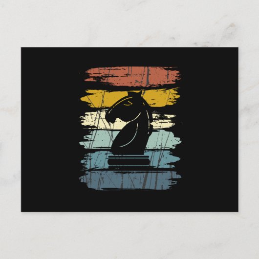Chess Horse Retro Briefkaart (Voorkant)