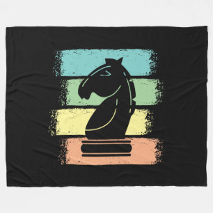 Chess Horse Retro Fleece Deken