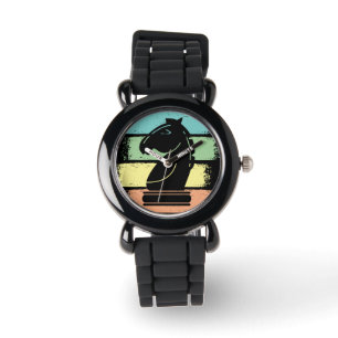Chess Horse Retro Horloge